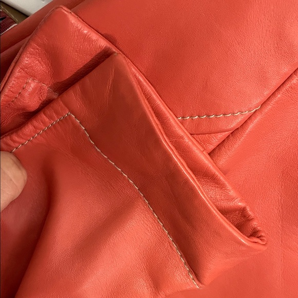 Dana Buchman Women's Coral Leather Blazer - Picture 6 of 7
